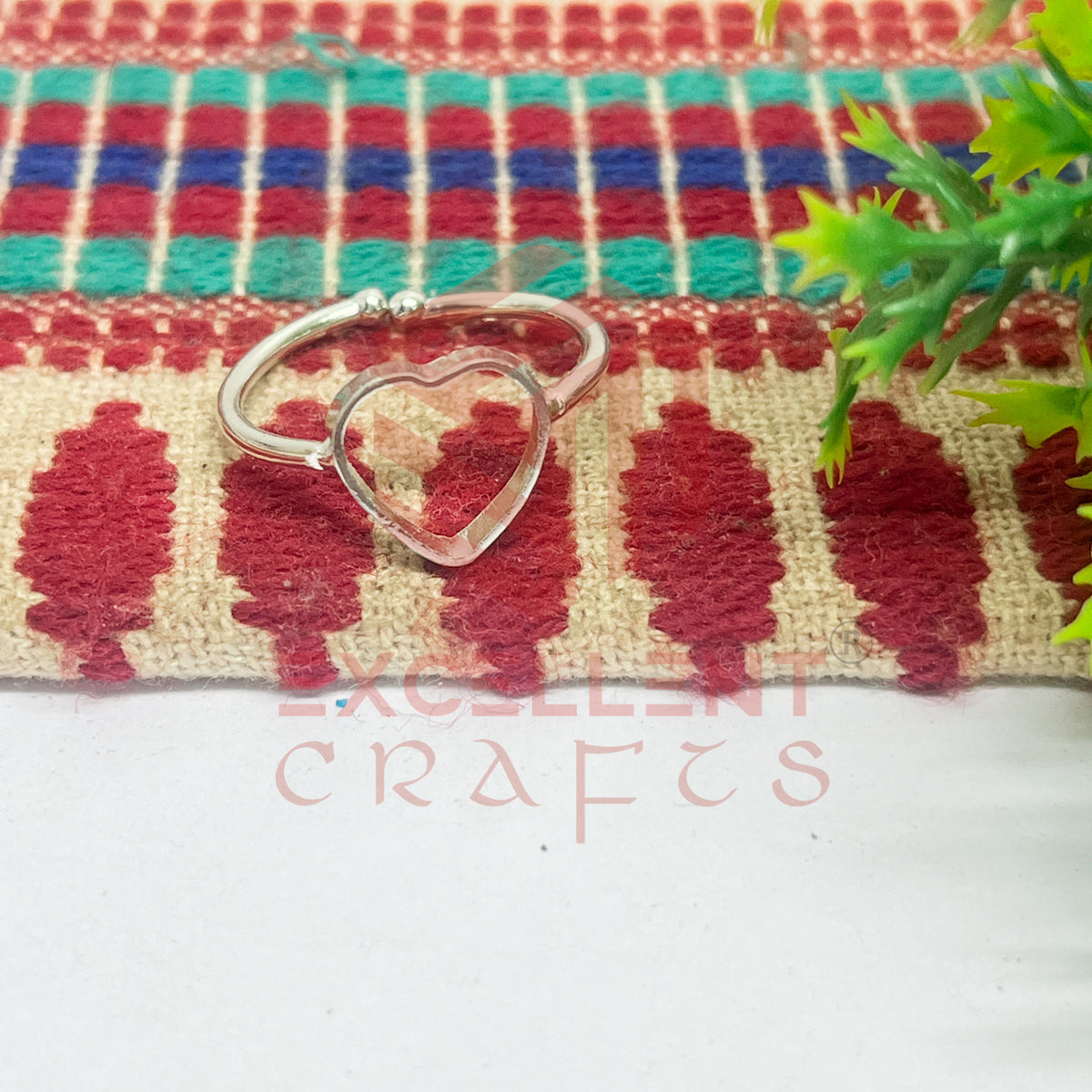 8mm Heart Brass Finger Ring