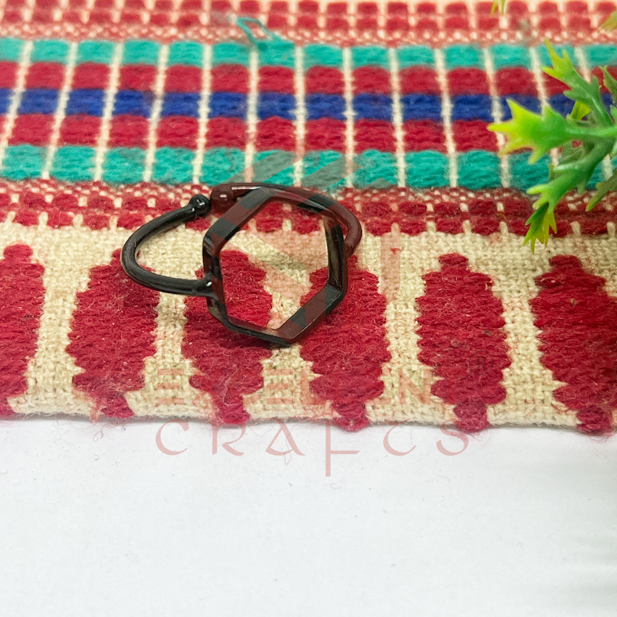 12mm Hexagon Brass Finger Ring