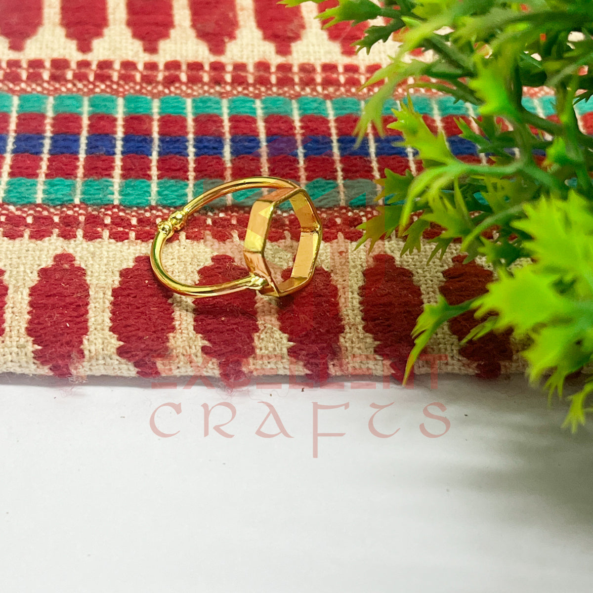 12mm Hexagon Brass Finger Ring