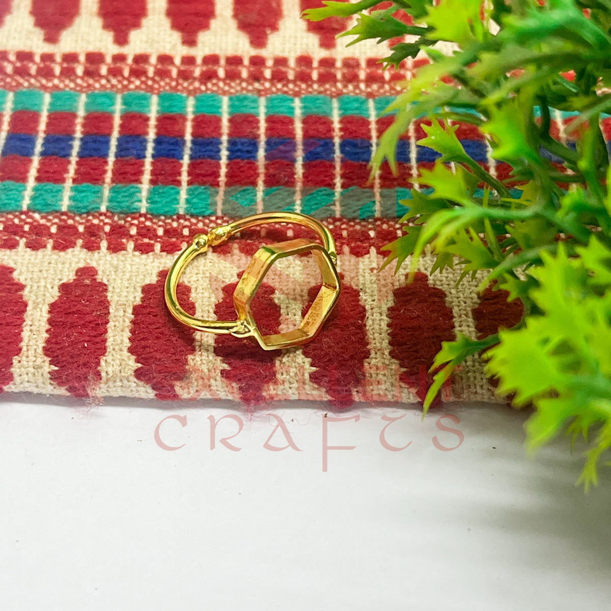 12mm Hexagon Brass Finger Ring
