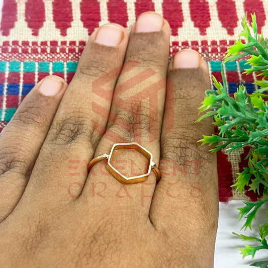 12mm Hexagon Brass Finger Ring
