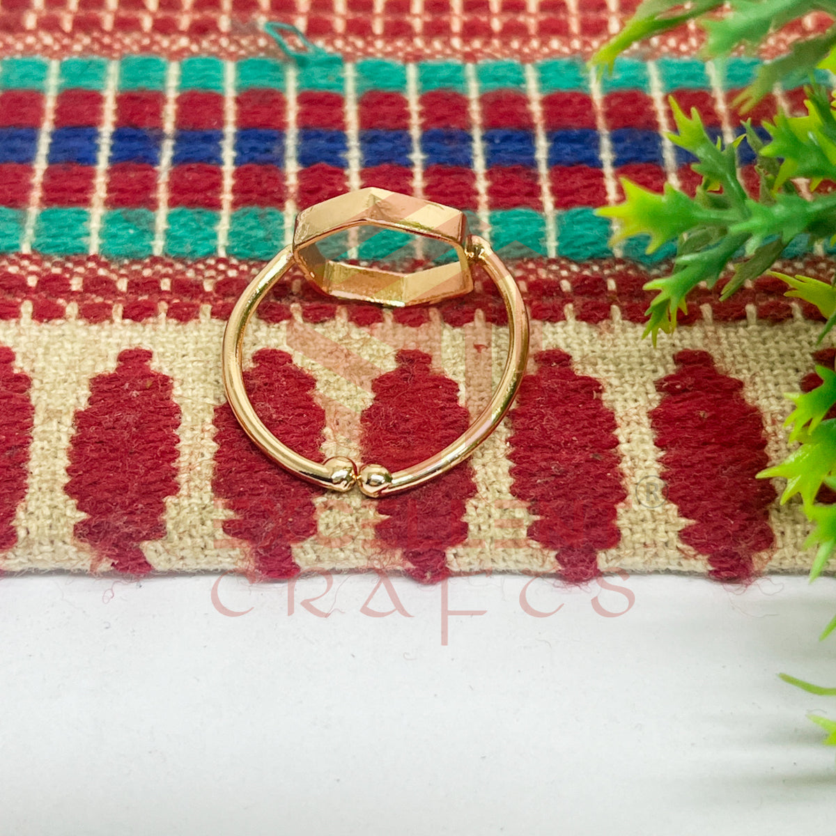 12mm Hexagon Brass Finger Ring