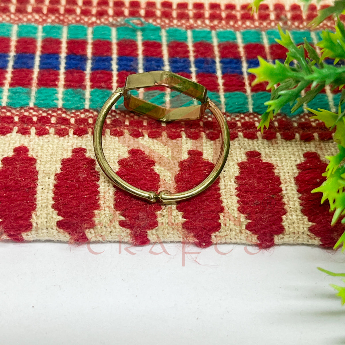 15mm Hexagon Brass Finger Ring