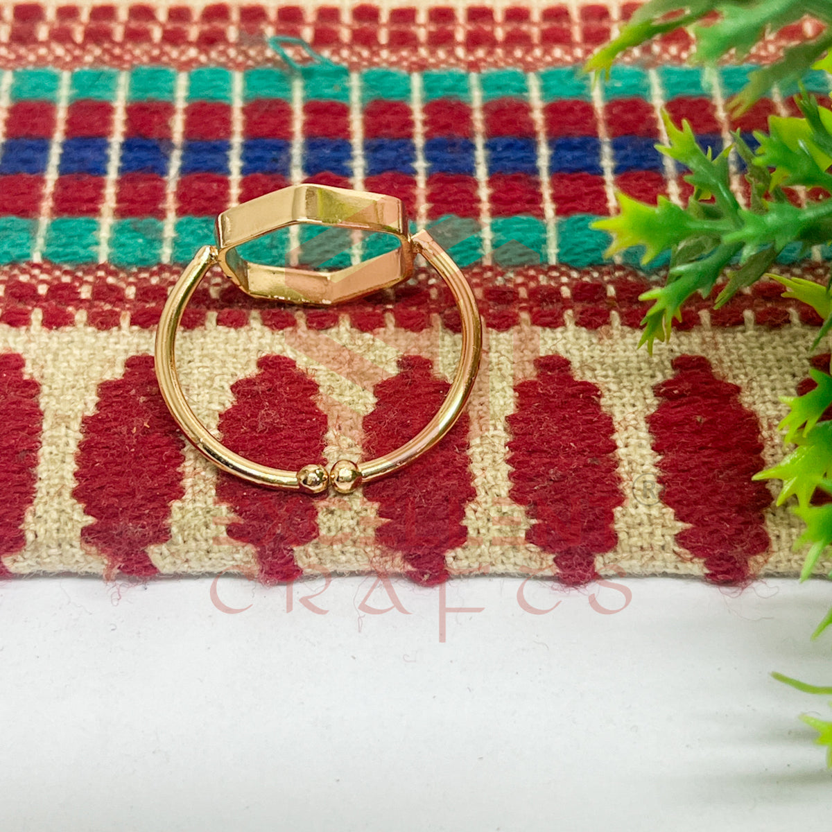 15mm Hexagon Brass Finger Ring