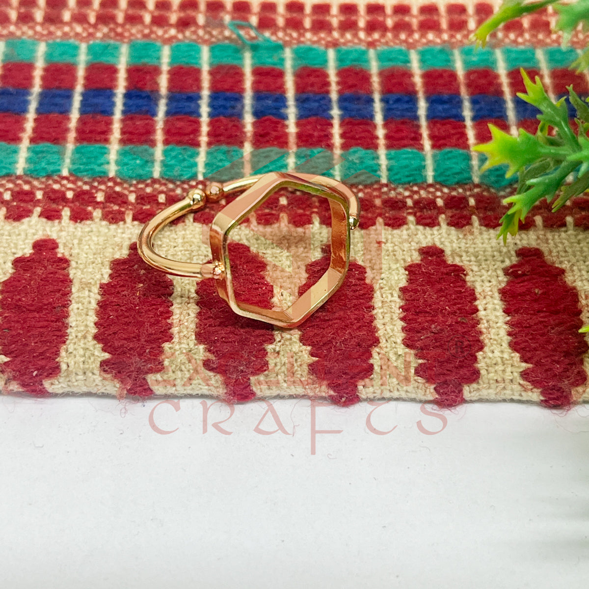 15mm Hexagon Brass Finger Ring