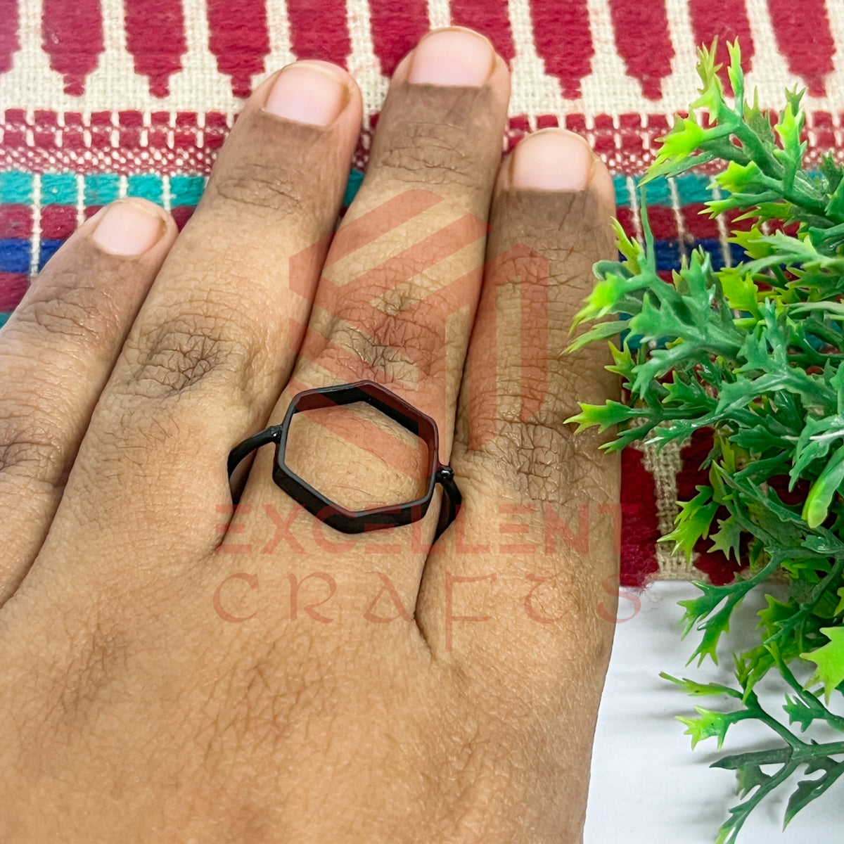 17mm Hexagon Brass Finger Ring
