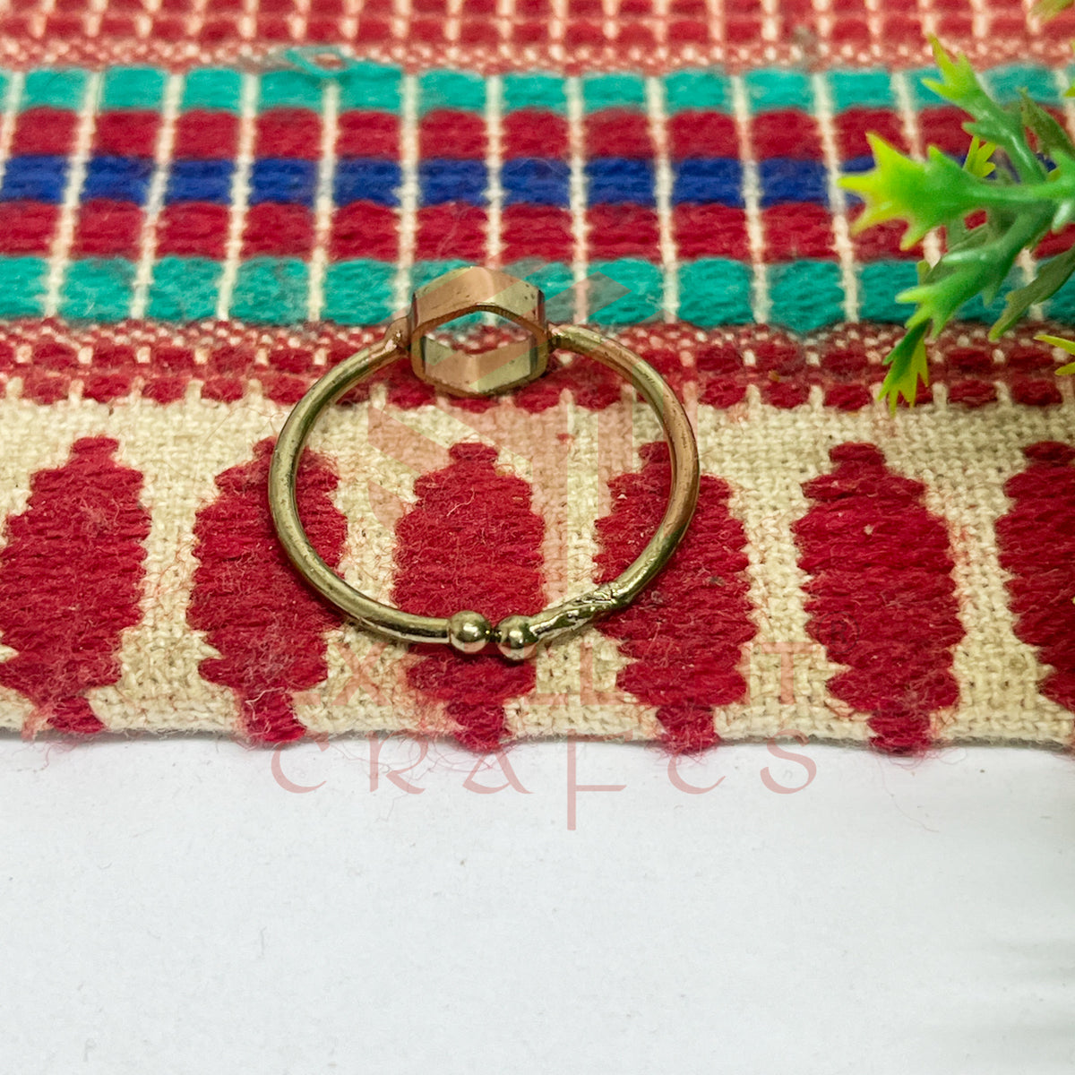 5x6mm Hexagon Brass Finger Ring