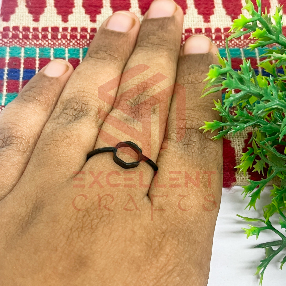 7mm Hexagon Brass Finger Ring