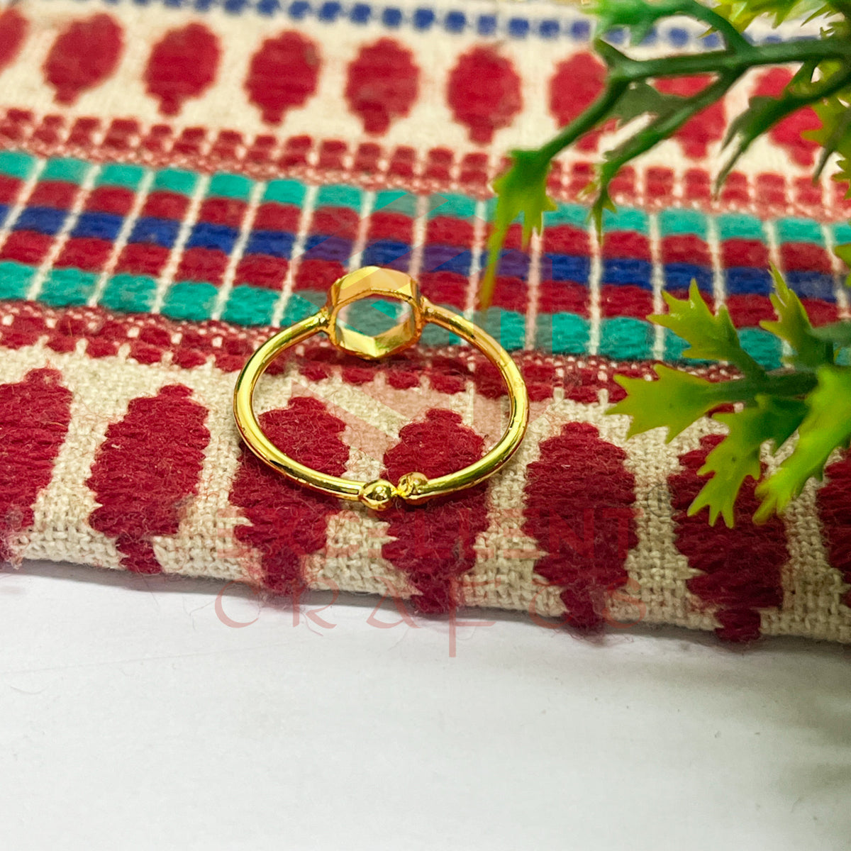 5x6mm Hexagon Brass Finger Ring