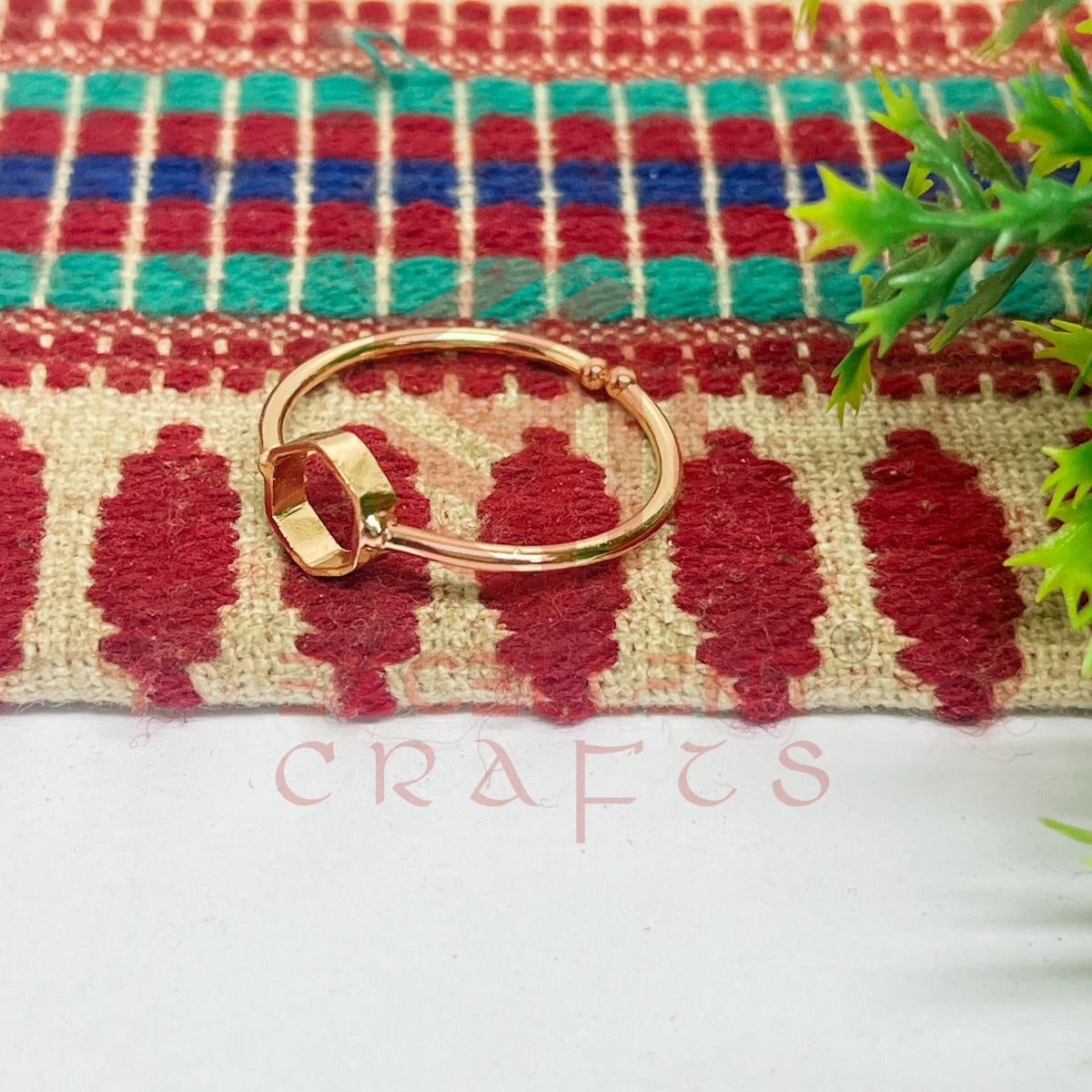 5x6mm Hexagon Brass Finger Ring