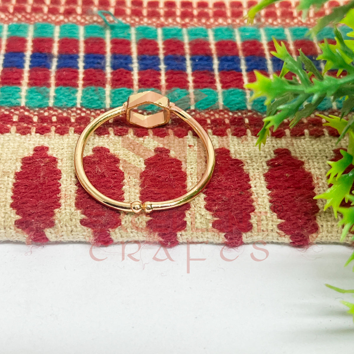 5x6mm Hexagon Brass Finger Ring
