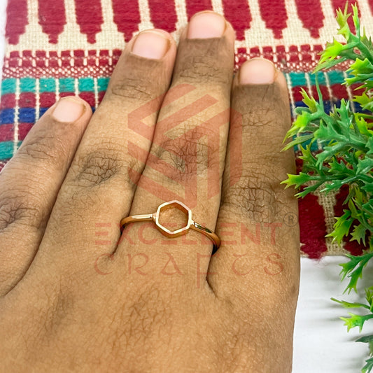 5x6mm Hexagon Brass Finger Ring