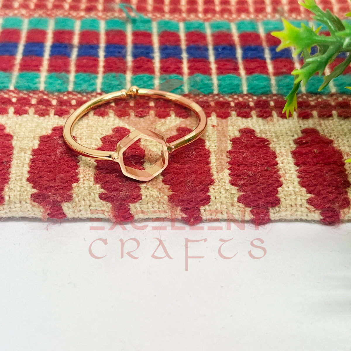 5x6mm Hexagon Brass Finger Ring