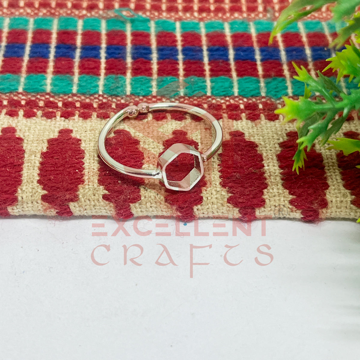 5x6mm Hexagon Brass Finger Ring