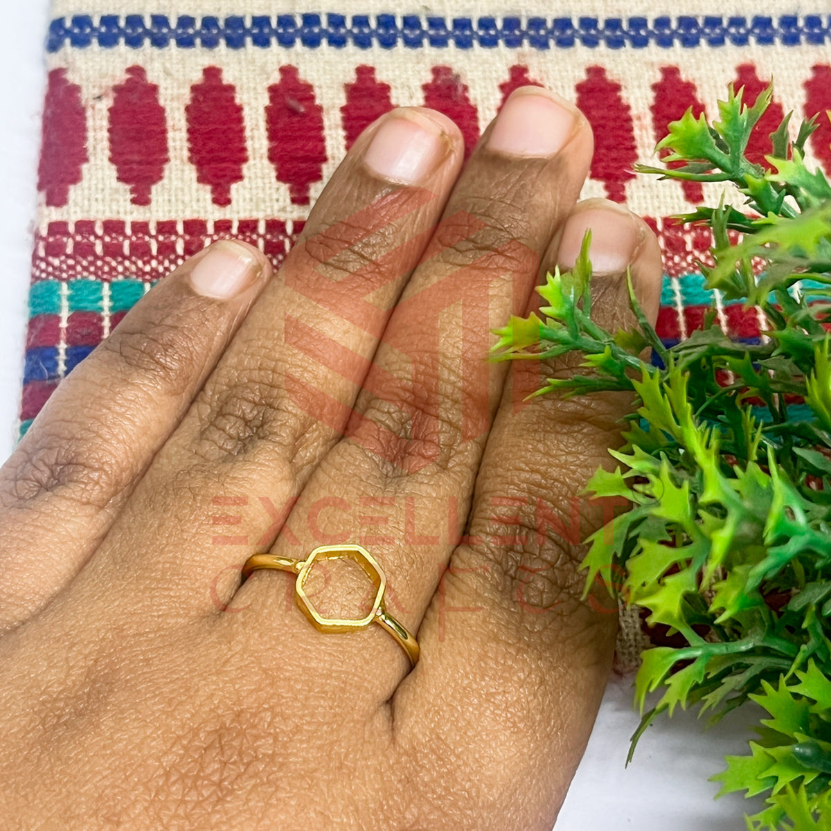 7mm Hexagon Brass Finger Ring