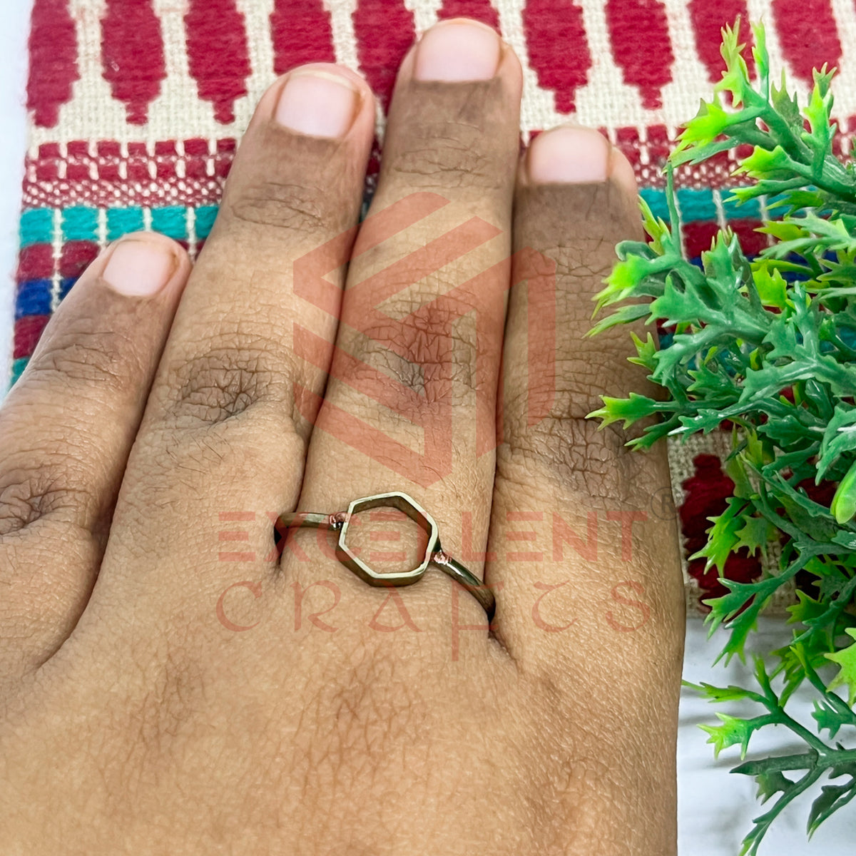 7mm Hexagon Brass Finger Ring
