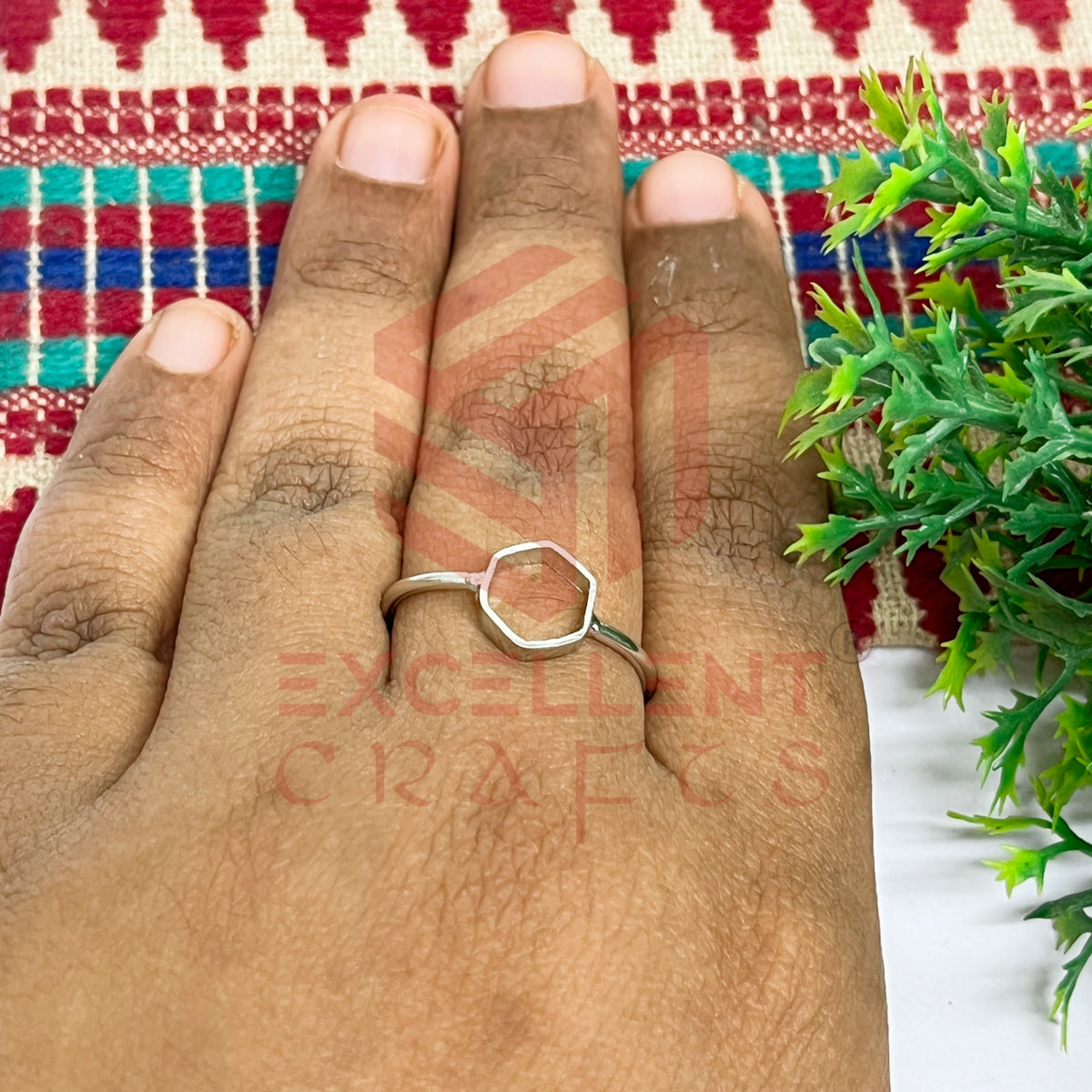 7mm Hexagon Brass Finger Ring