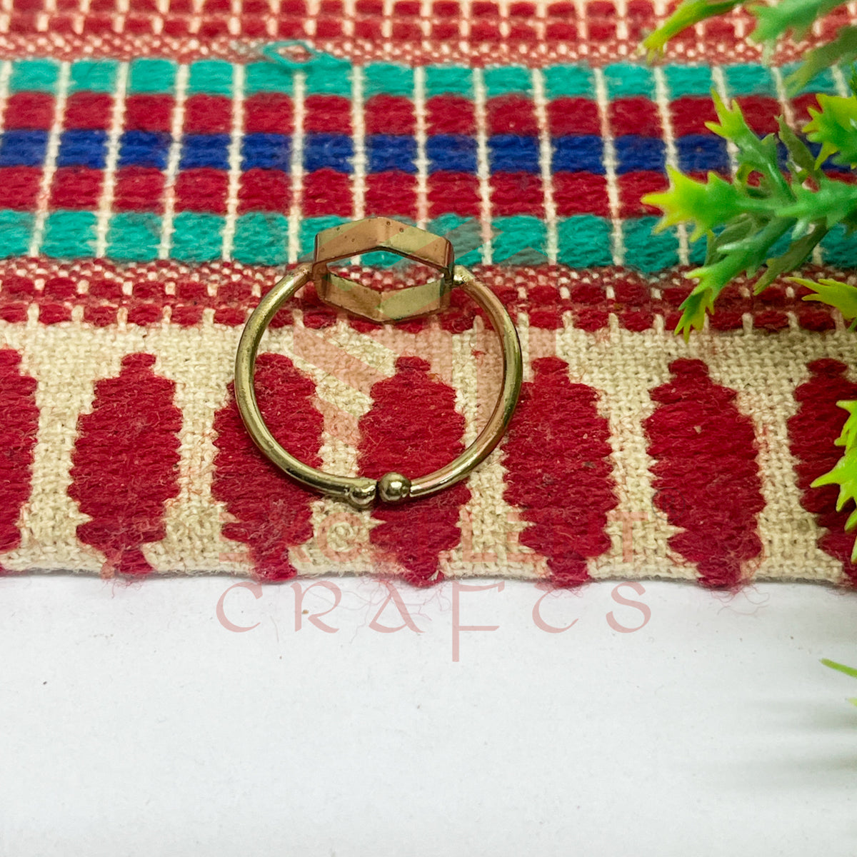 10mm Hexagon Brass Finger Ring