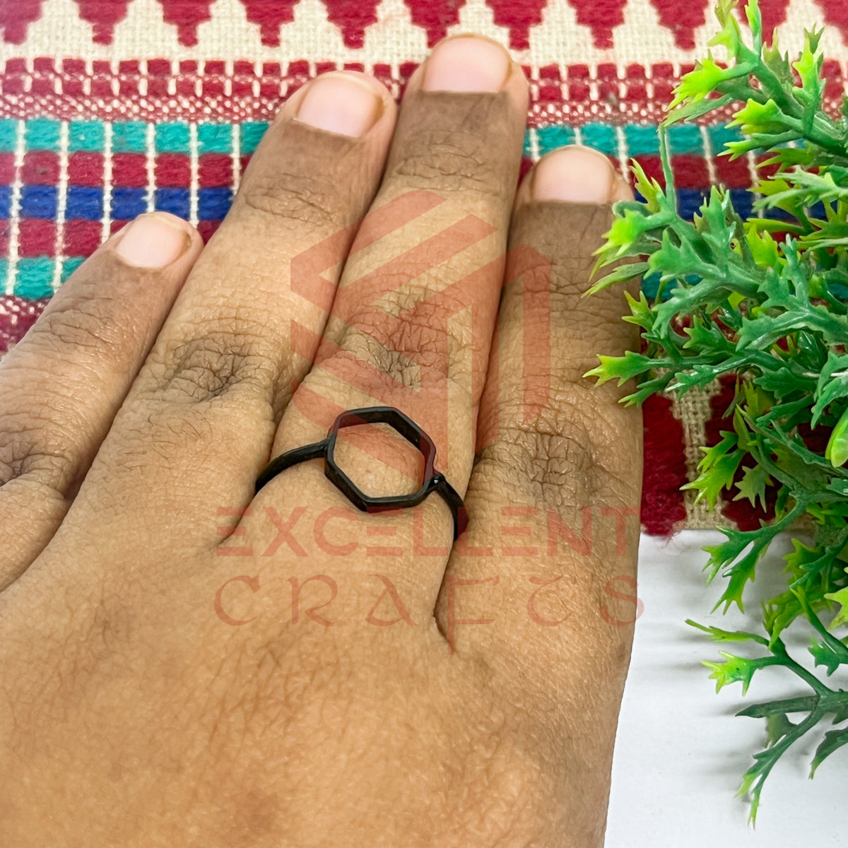 10mm Hexagon Brass Finger Ring