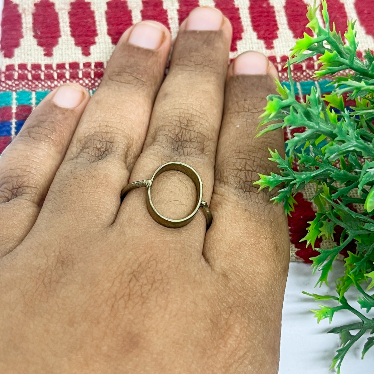 11x17mm Oval Brass Finger Ring