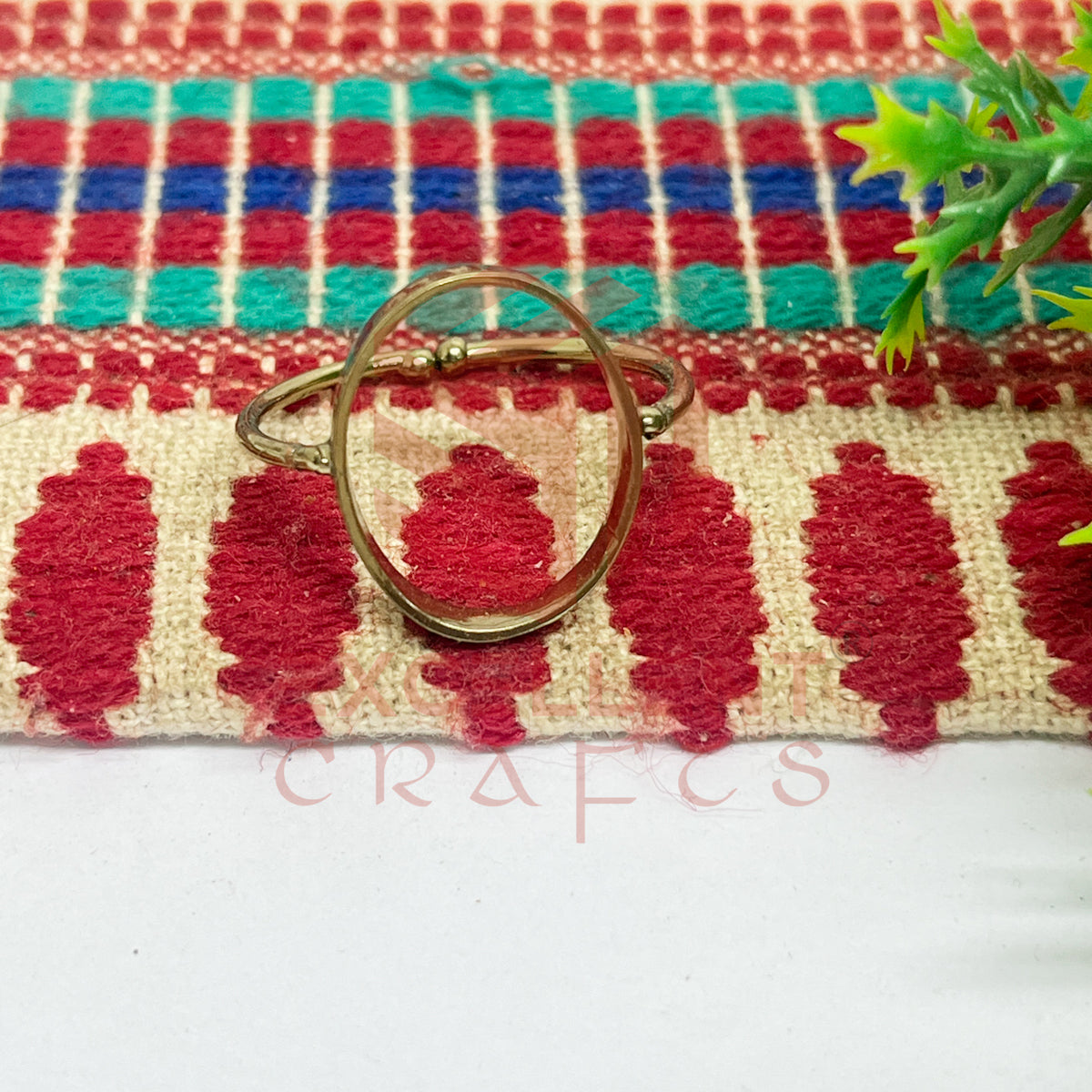 12x19mm Oval Brass Finger Ring