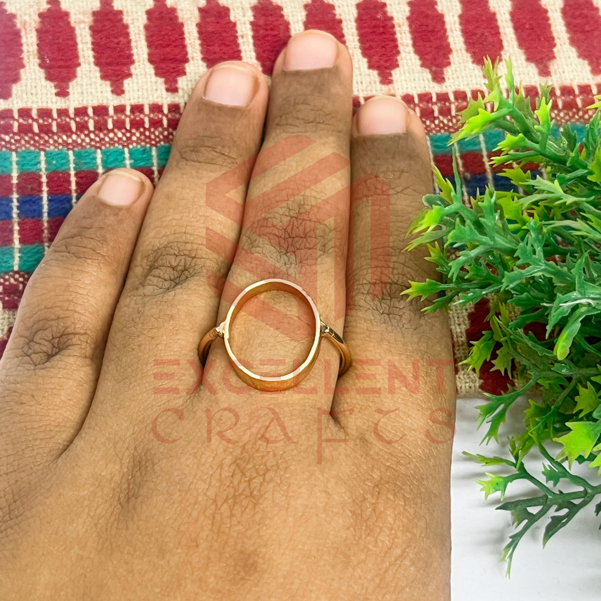 12x19mm Oval Brass Finger Ring