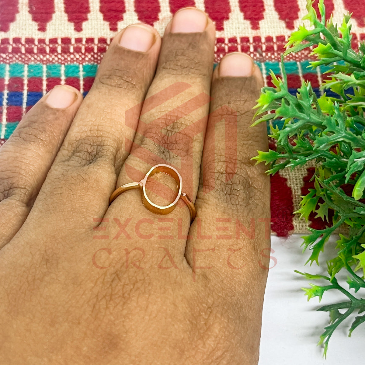 8x12mm Oval Brass Finger Ring