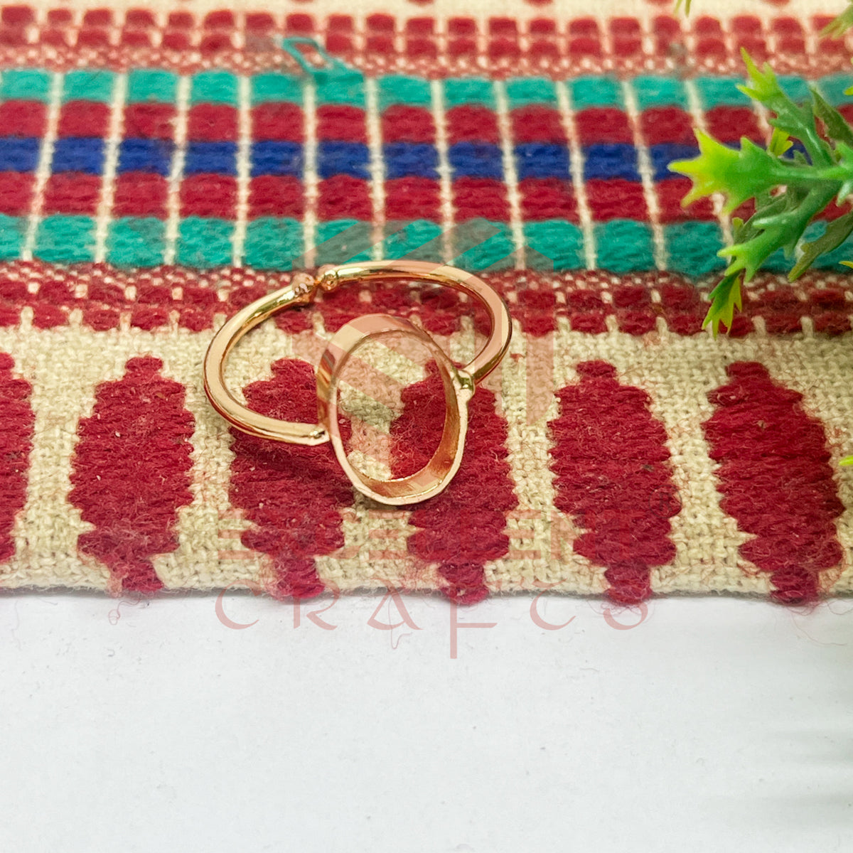 8x12mm Oval Brass Finger Ring