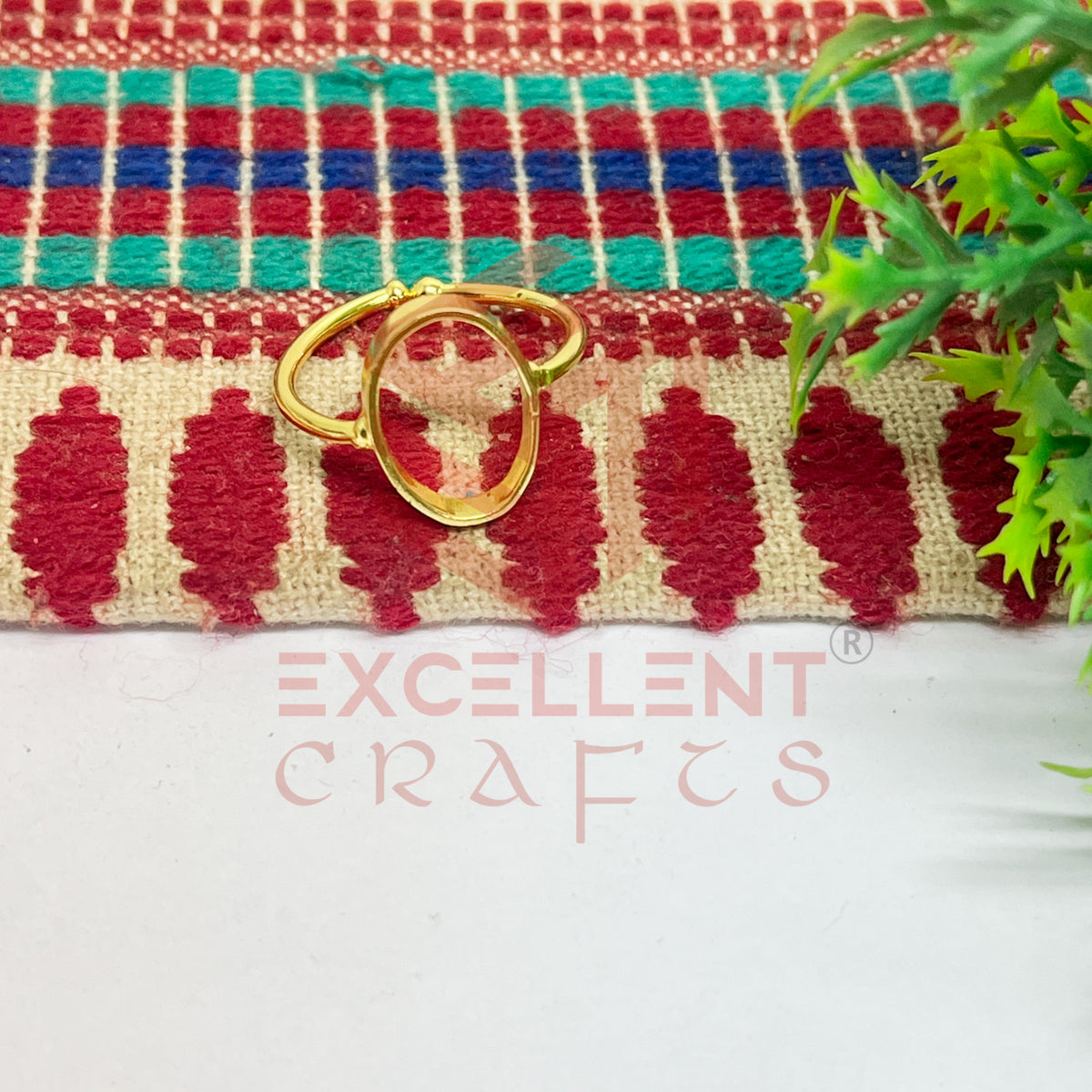 9x15mm Oval Brass Finger Ring