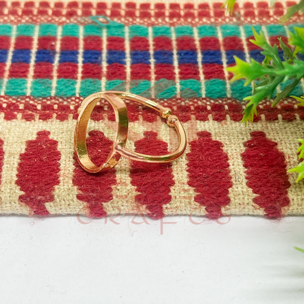 9x15mm Oval Brass Finger Ring