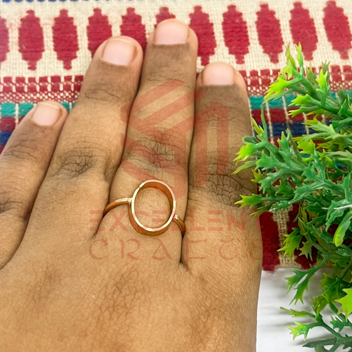 9x15mm Oval Brass Finger Ring