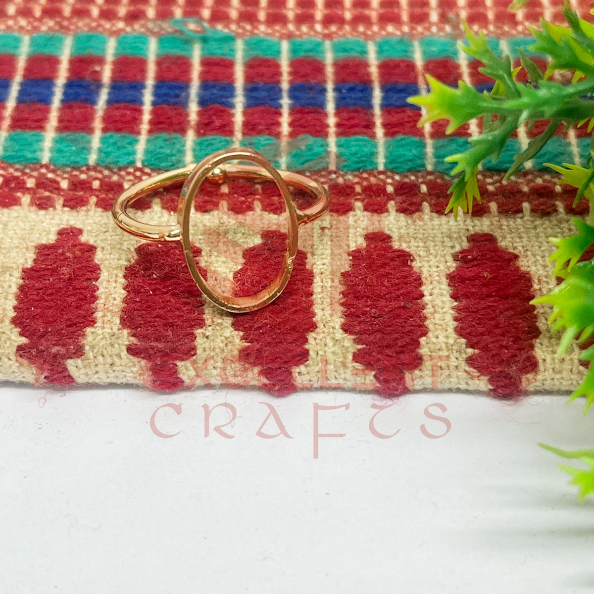 9x15mm Oval Brass Finger Ring