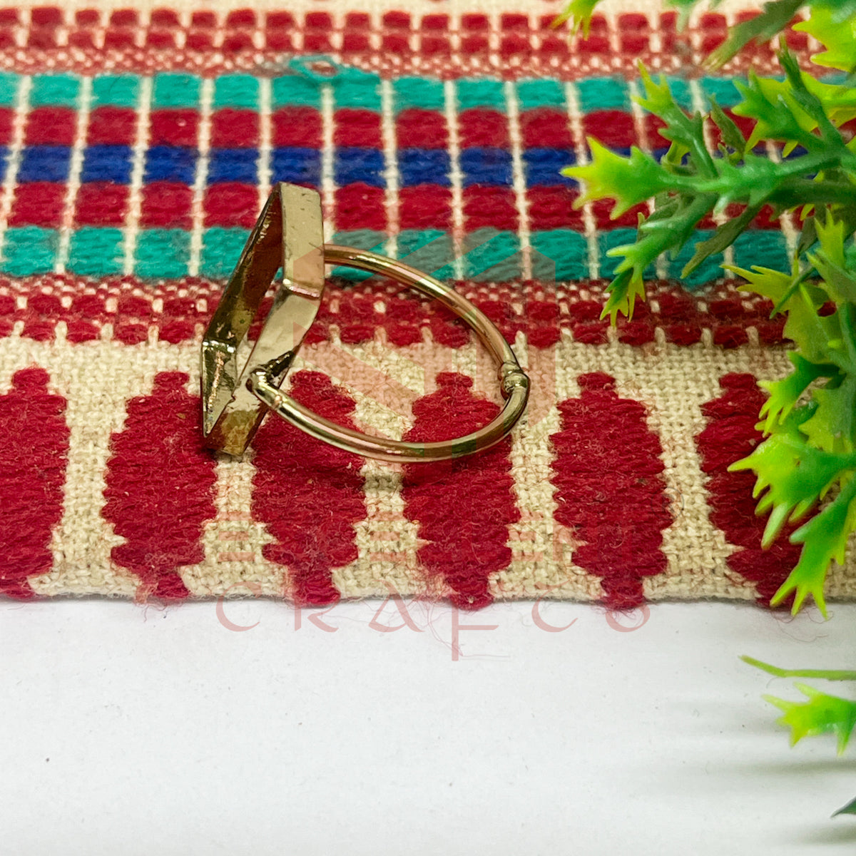 10x17mm Rectangle Brass Finger Ring