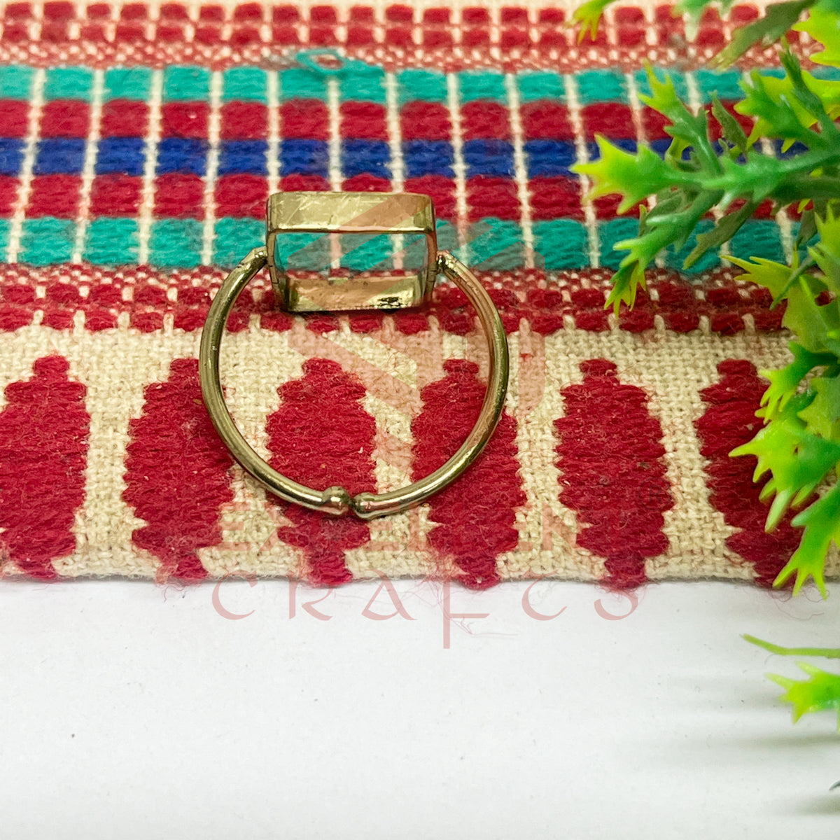 10x17mm Rectangle Brass Finger Ring