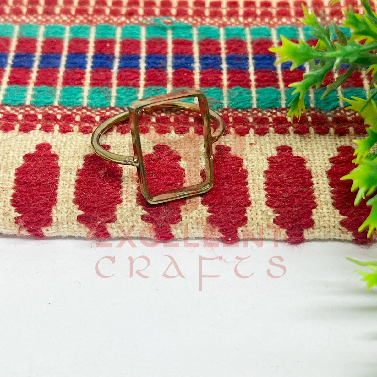 10x17mm Rectangle Brass Finger Ring
