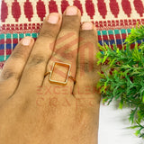 10x17mm Rectangle Brass Finger Ring