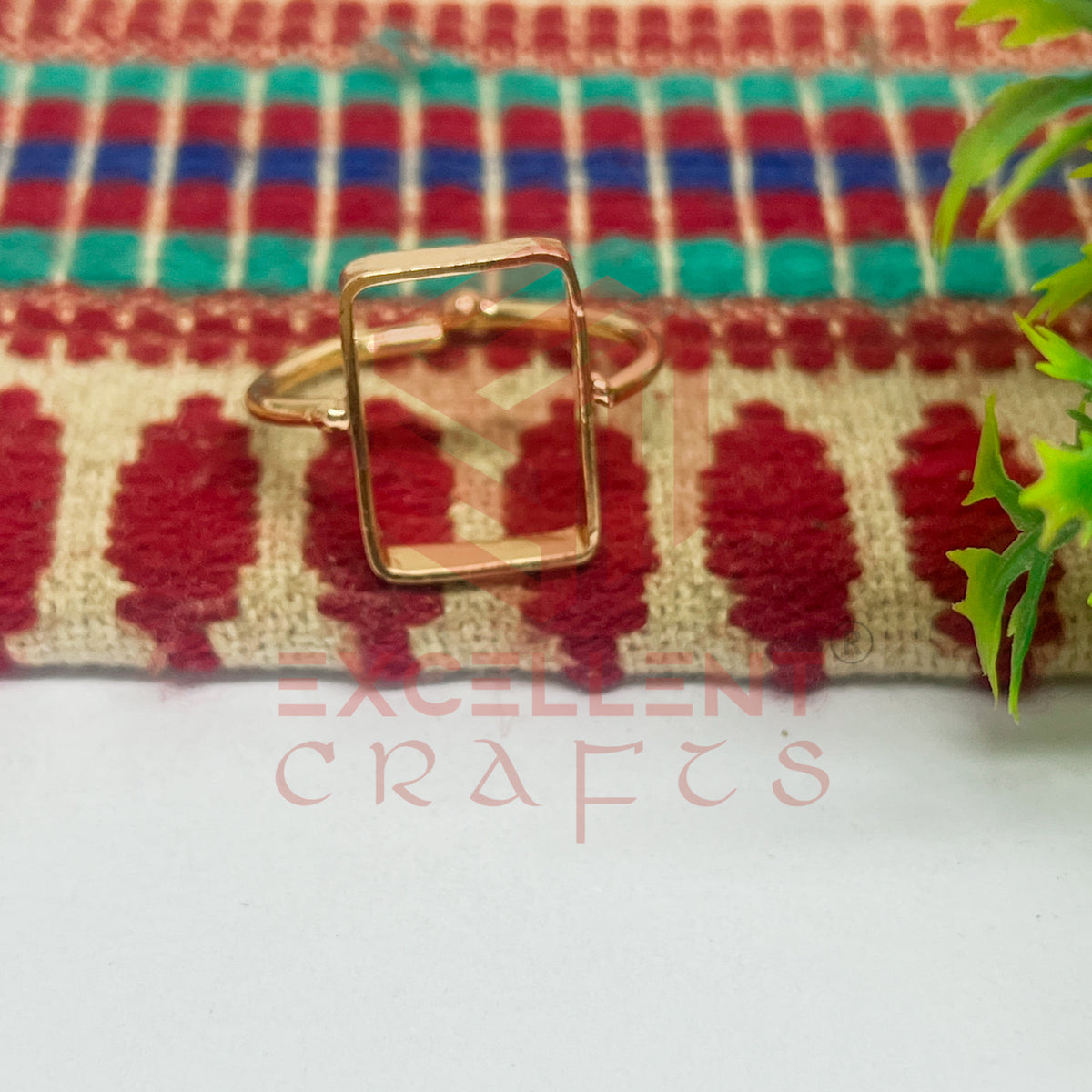 10x17mm Rectangle Brass Finger Ring
