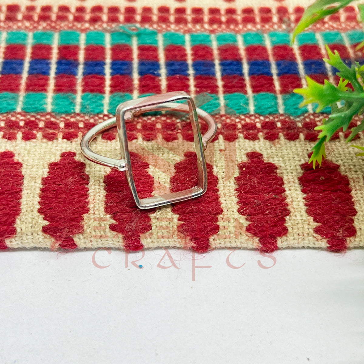 10x17mm Rectangle Brass Finger Ring