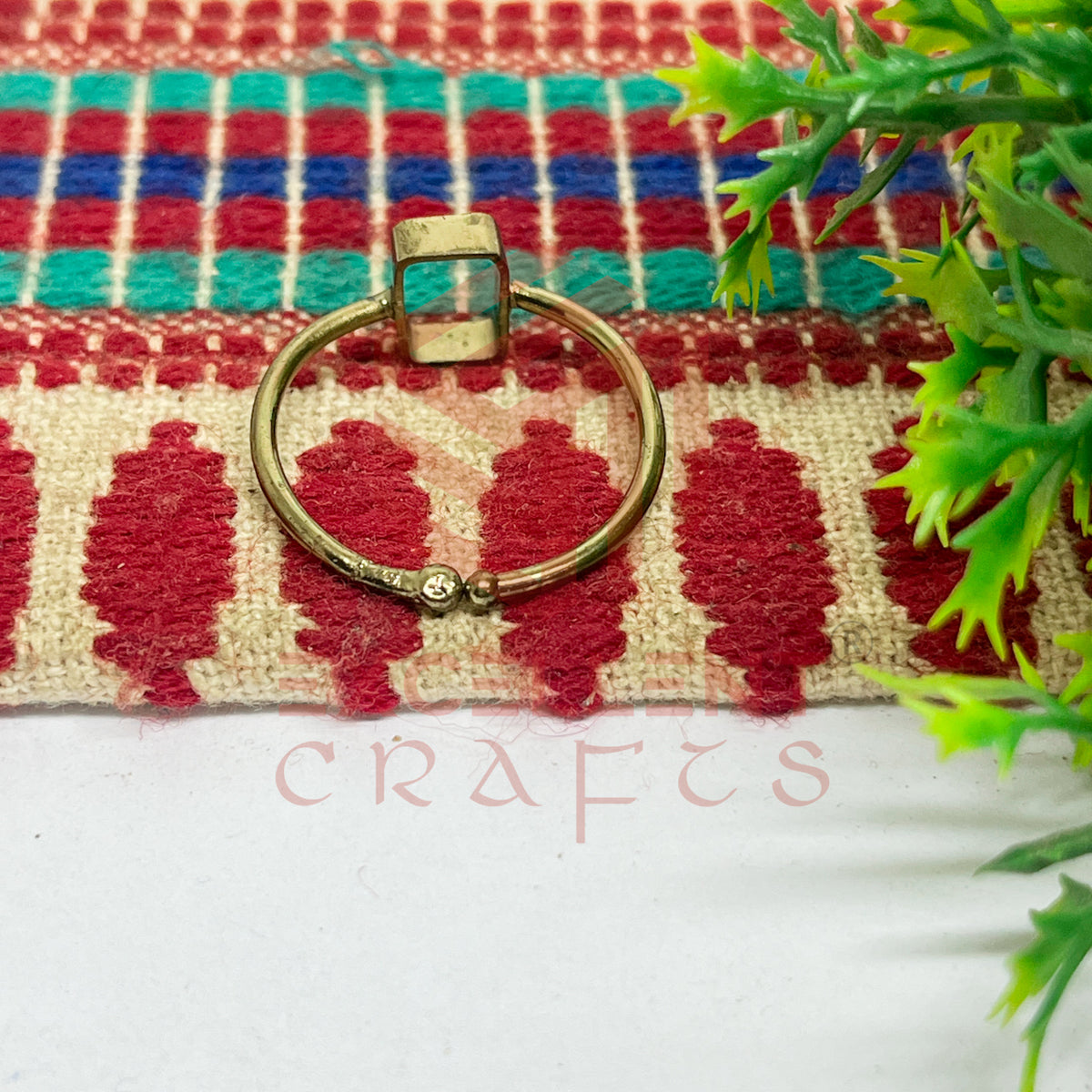 4x7mm Rectangle Brass Finger Ring