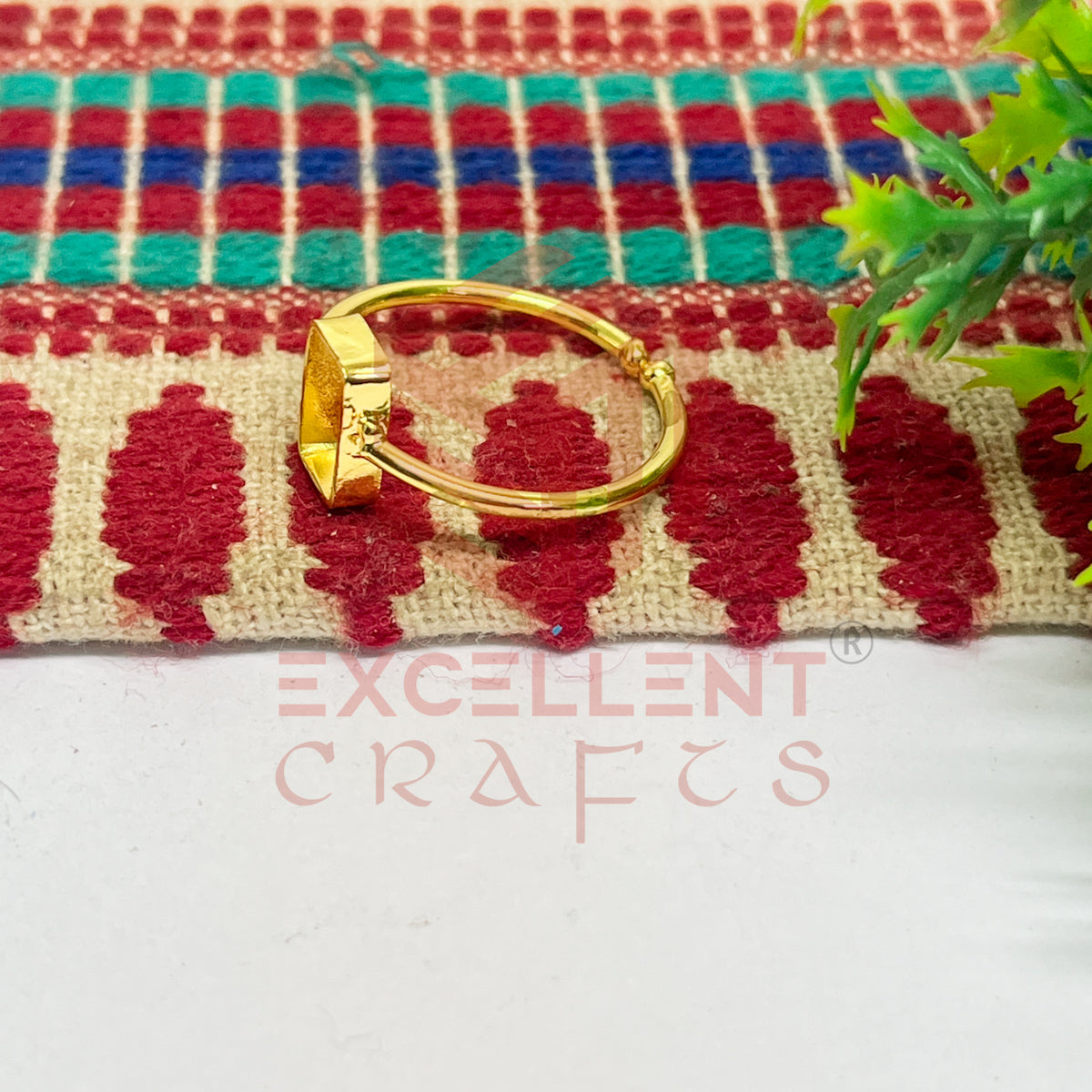 4x7mm Rectangle Brass Finger Ring