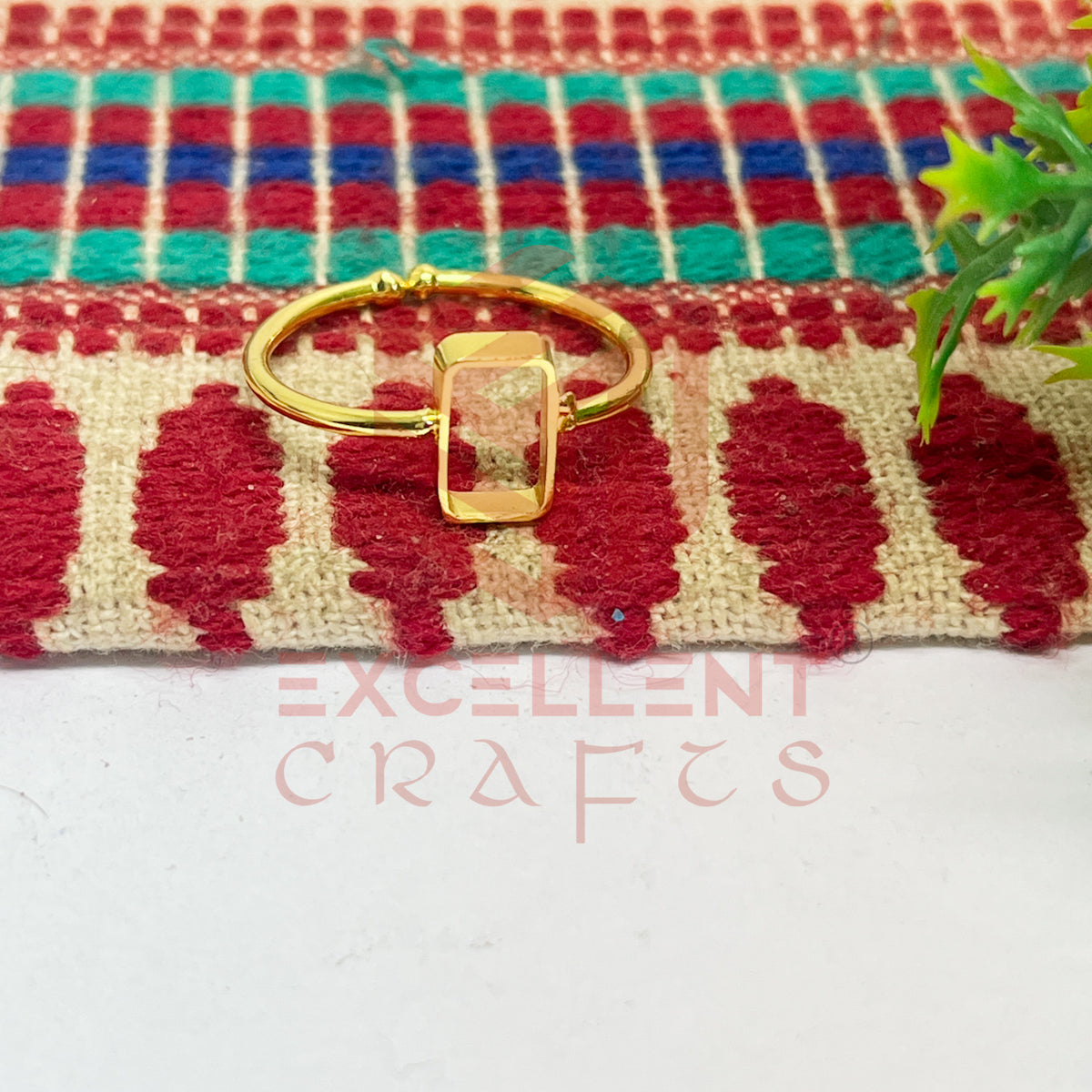 5x9mm Rectangle Brass Finger Ring
