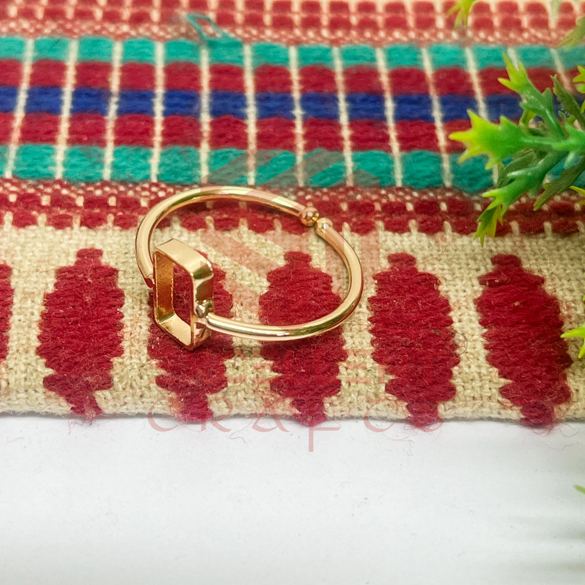 5x9mm Rectangle Brass Finger Ring