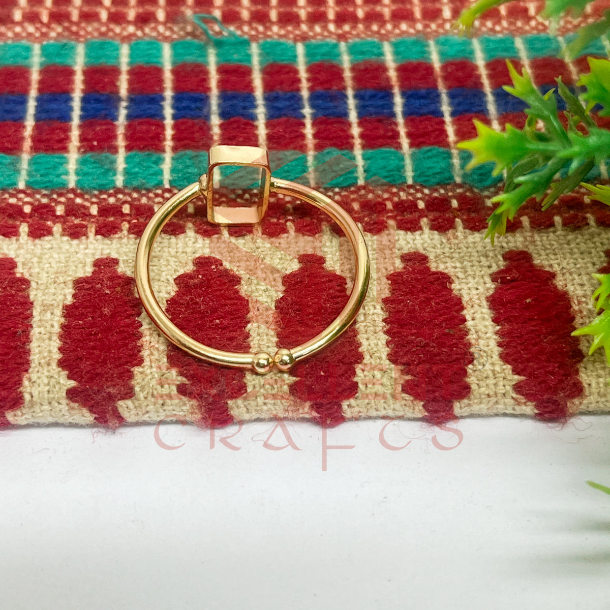 5x9mm Rectangle Brass Finger Ring