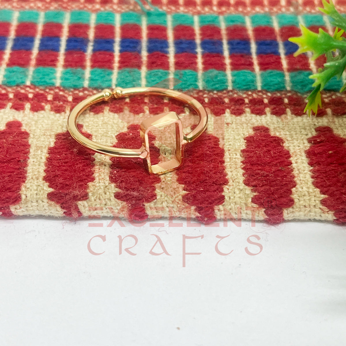 4x7mm Rectangle Brass Finger Ring