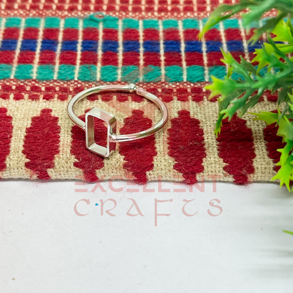 4x7mm Rectangle Brass Finger Ring