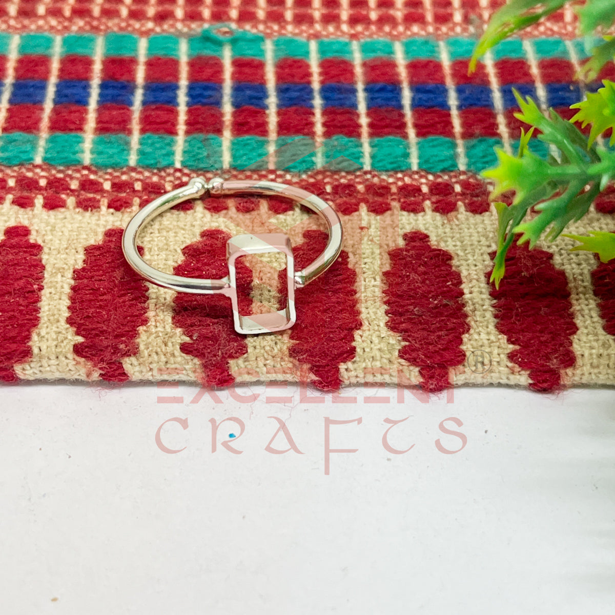 5x9mm Rectangle Brass Finger Ring