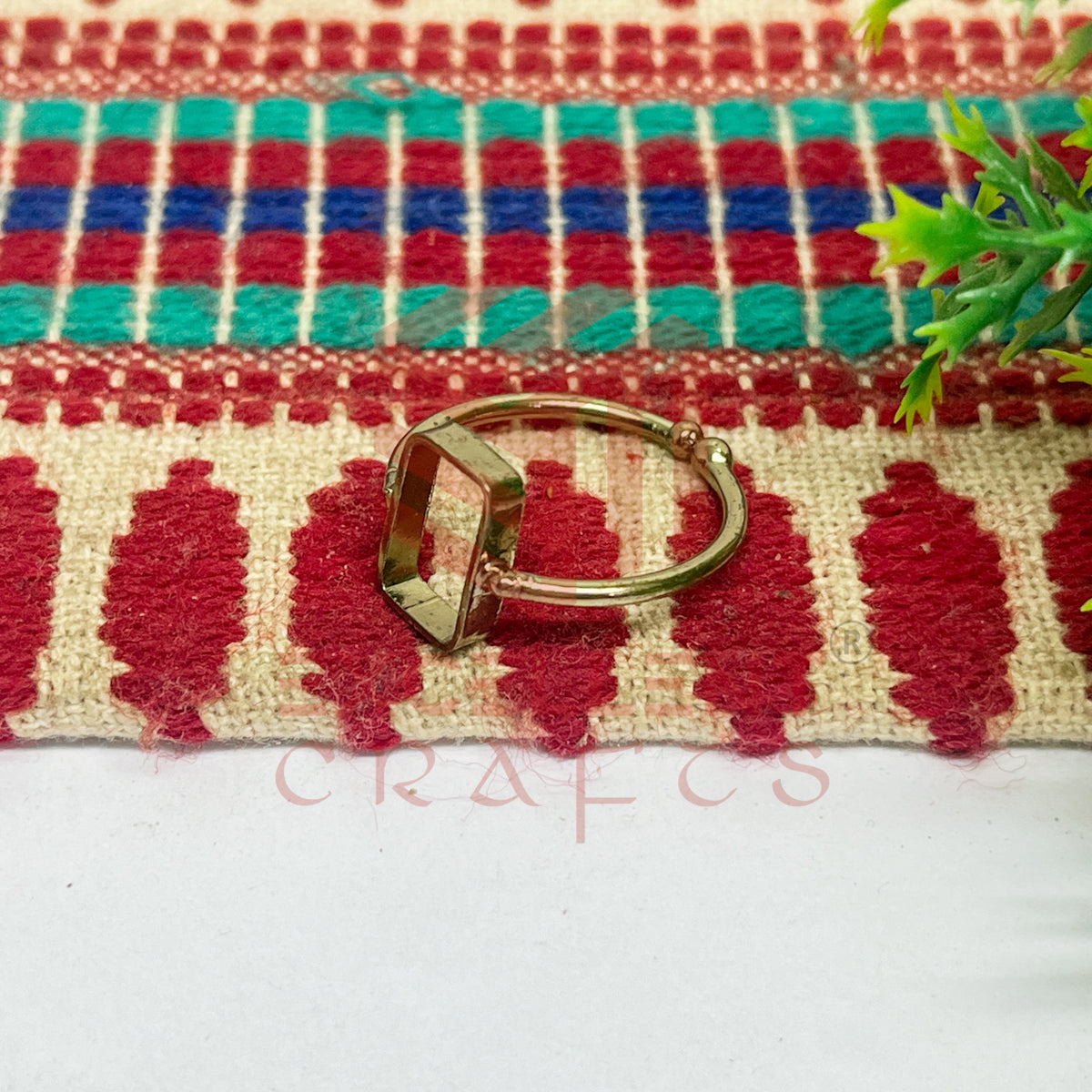 6x12mm Rectangle Brass Finger Ring