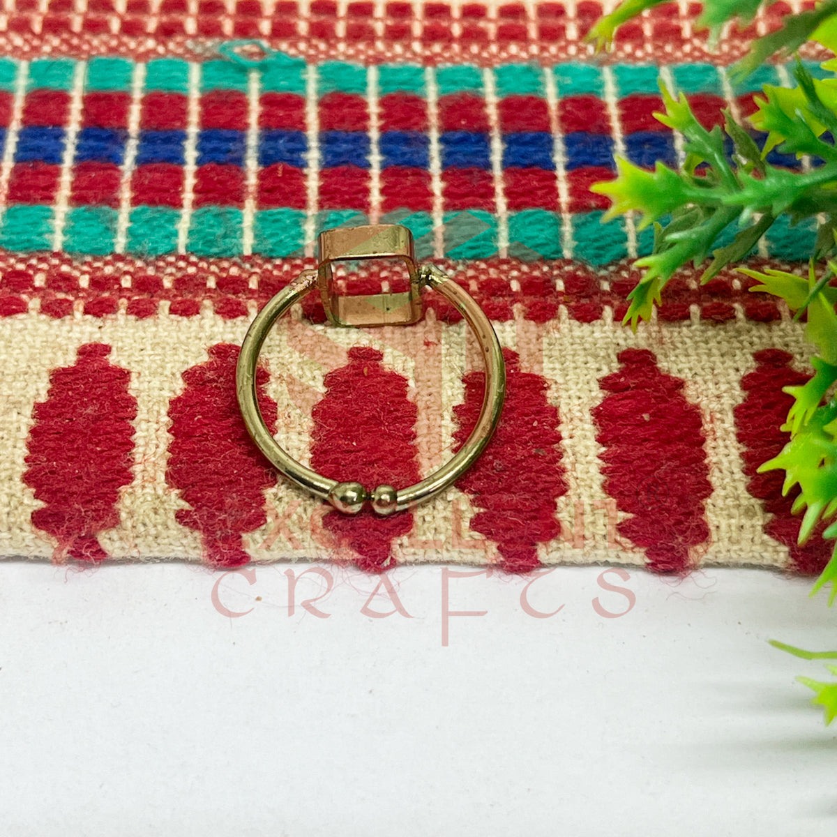 6x12mm Rectangle Brass Finger Ring