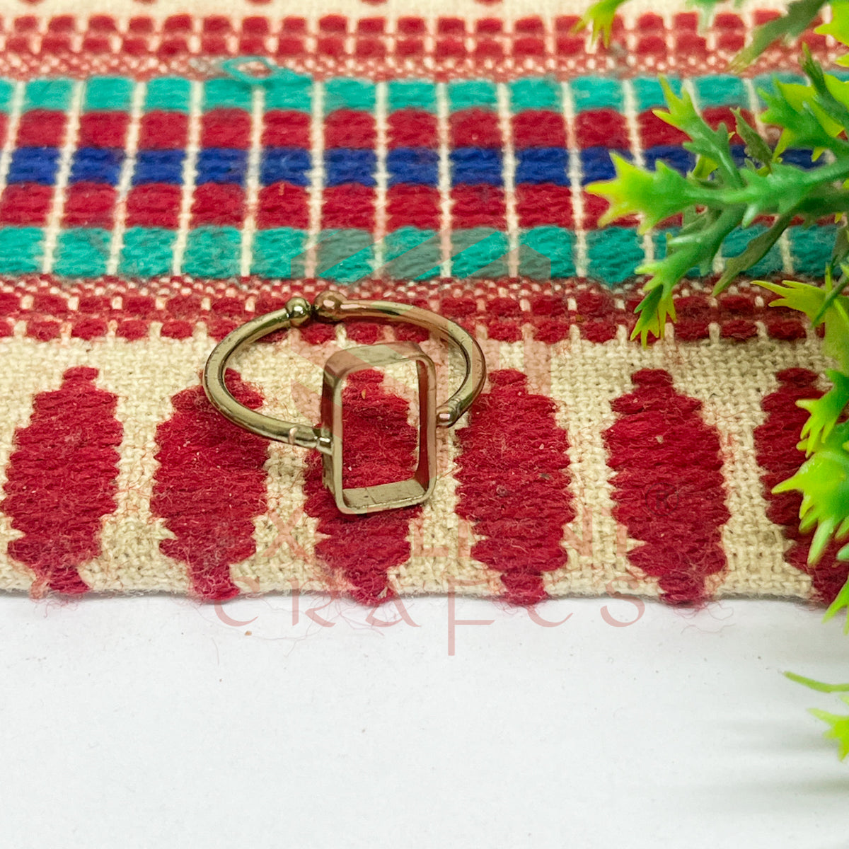 6x12mm Rectangle Brass Finger Ring
