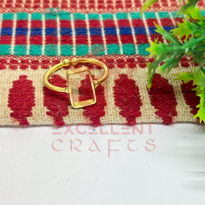 6x12mm Rectangle Brass Finger Ring